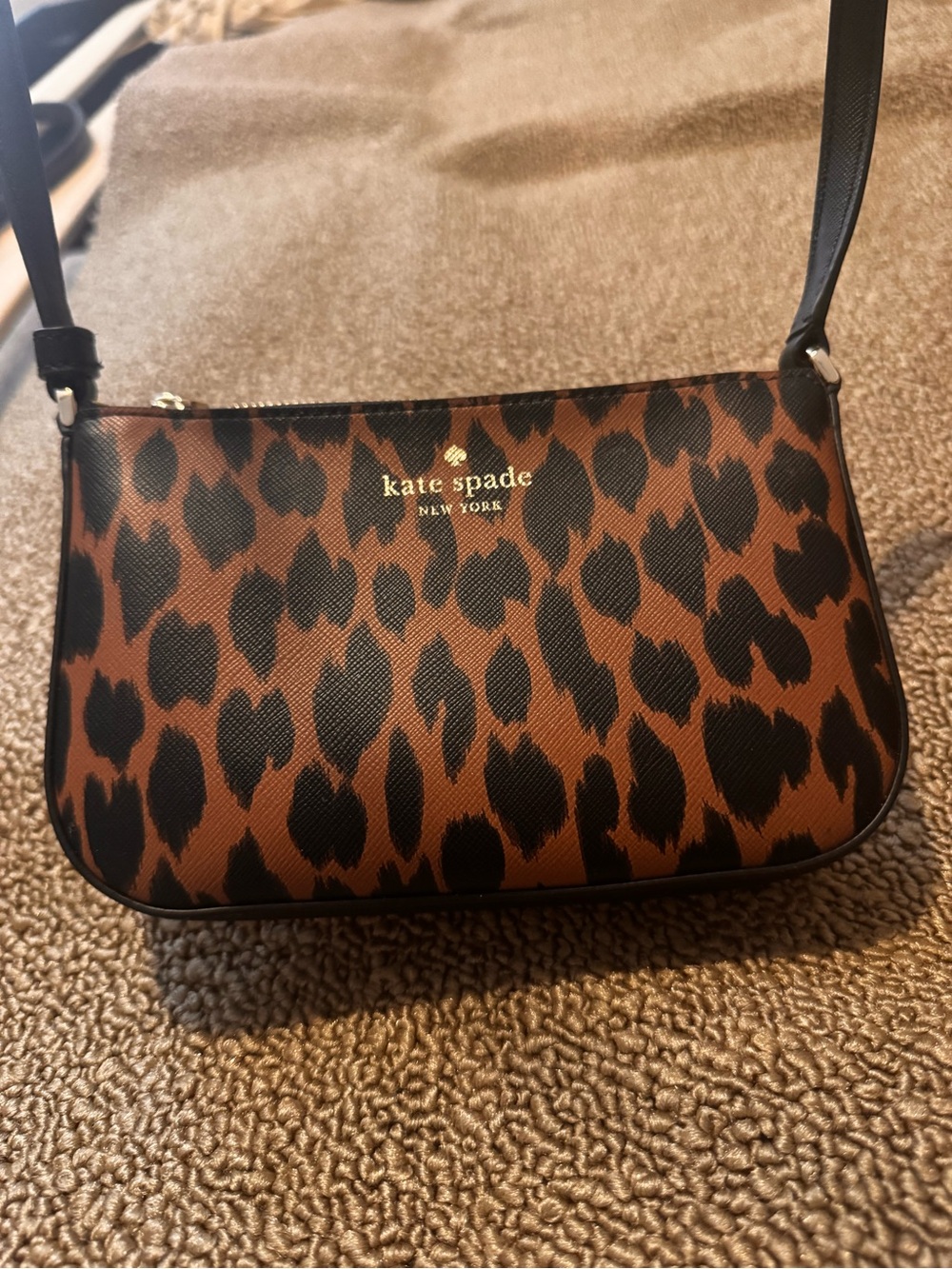 kate spade Leopard-Print Crossbody in Brown and Black